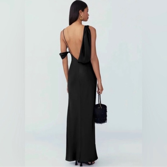 Fame and Partners Francois Black Maxi Slip Dress - Picture 2 of 5